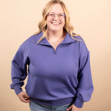 The Everyday Scuba Half Zip in Periwinkle Blue