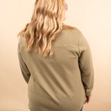 Timeless Threads Thermal Button Up in Light Olive