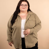 Timeless Threads Thermal Button Up in Light Olive