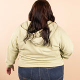Vintage Wash Halfzip Hoodie in Green Tea