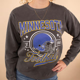 Vintage Wash Minnesota Football Crewneck in Pepper