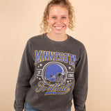 Vintage Wash Minnesota Football Crewneck in Pepper