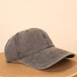 Vintage Washed Baseball Cap in Black