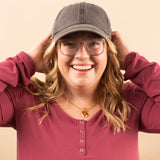 Vintage Washed Baseball Cap in Black