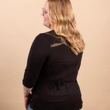 Wear-It-Well 3/4 Sleeve Top in Black - K & Company