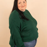 Wednesday Oversized Knit Sweater in Hunter Green