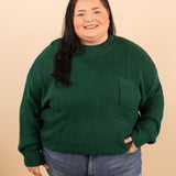 Wednesday Oversized Knit Sweater in Hunter Green