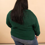 Wednesday Oversized Knit Sweater in Hunter Green