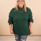 Wednesday Oversized Knit Sweater in Hunter Green