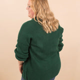 Wednesday Oversized Knit Sweater in Hunter Green