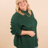 Wednesday Oversized Knit Sweater in Hunter Green