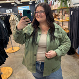 Weekender Fleece Shacket - Soft Olive