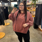 Willa Oversized Crewneck - Washed Rust