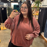 Willa Oversized Crewneck - Washed Rust