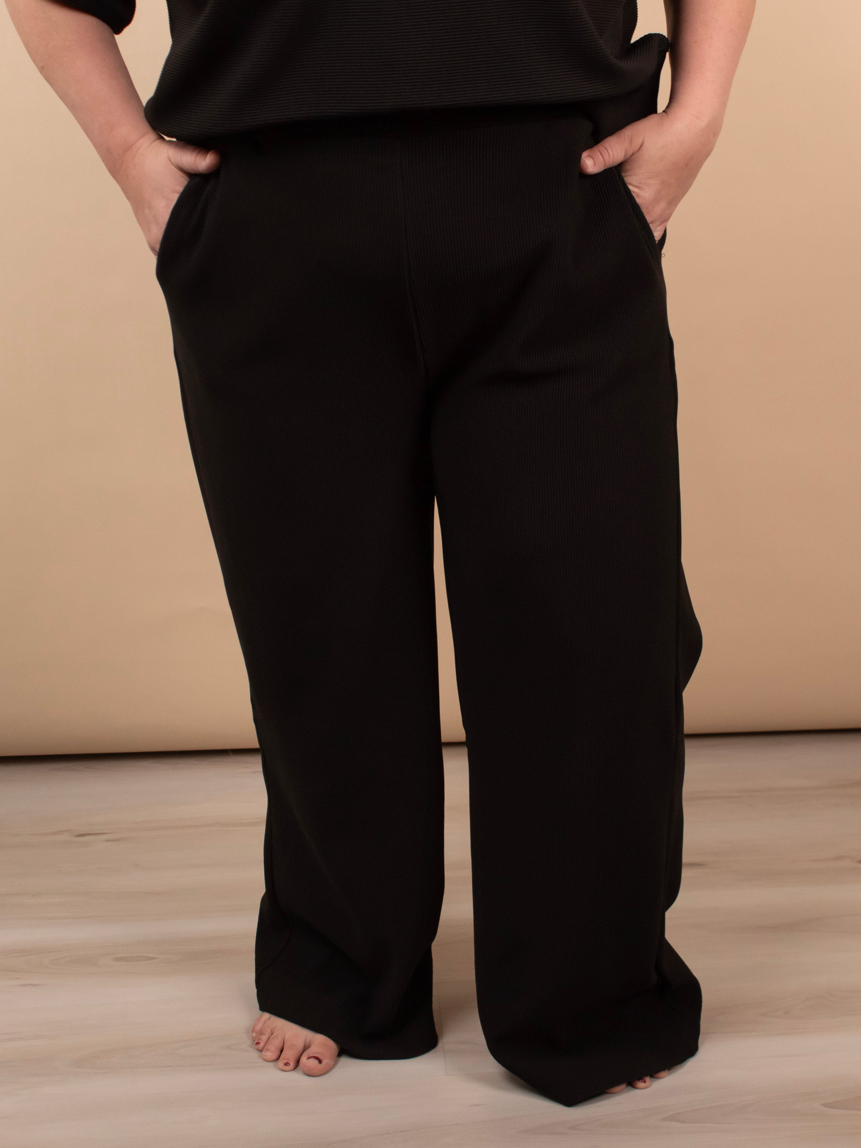 Willow Ribbed Pants – Black (Pants Only) - K & Company