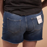 Zenana Distressed Hem Denim Shorts