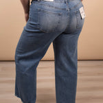 Zenana Wide Leg Raw Hem Crop Jeans - K & Company