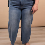 Zenana Wide Leg Raw Hem Crop Jeans - K & Company