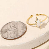 Gold Opal Star Adjustable Ring