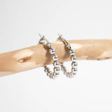 Silver 18K Gold PVD Stainless Steel Circle Ball Hoop Earrings