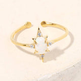 Gold Opal Star Adjustable Ring