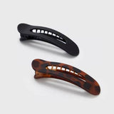 Flat Lay Claw Clip 2pc Flat - Black & Tort