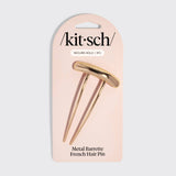 Mini Metal Barrette French Hair Pin - Gold