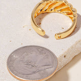 Gold Metallic Open Croissant Ring