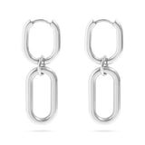 Silver 18K Gold PVD Stainless Steel Convertible Huggie Earrings