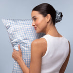 Satin Pillowcase Standard - Gingham Blue - K & Company