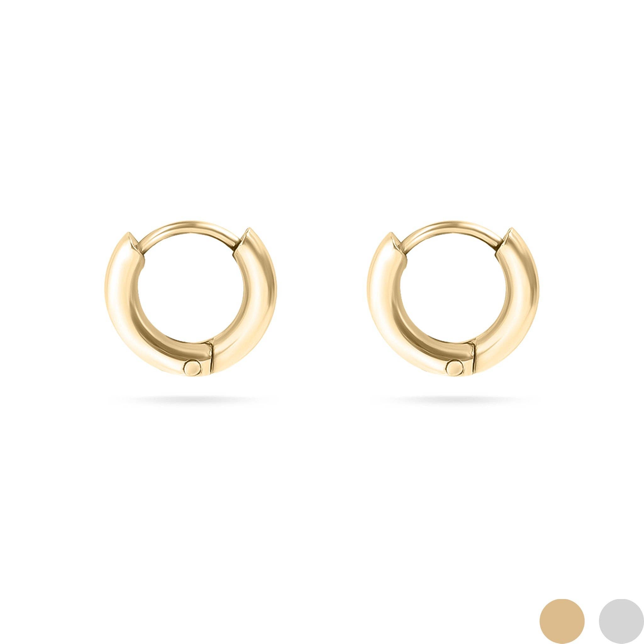 Gold 18K Gold PVD Stainless Steel Minimalist Thin Huggie Earrings - K & Company