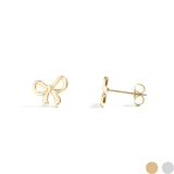 Gold 18K Gold PVD Stainless Steel Bow Stud Earrings