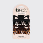 Recycled Plastic Large Claw Clip 2pc Set - Black & Tort - K & Company