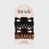 Recycled Plastic Large Claw Clip 2pc Set - Black & Tort - K & Company