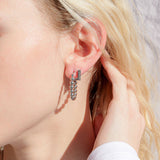 Silver 18K Gold PVD Stainless Steel Circle Ball Hoop Earrings