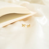 Gold 18K Gold PVD Stainless Steel Bow Stud Earrings
