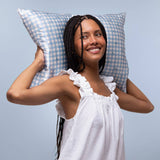 Satin Pillowcase Standard - Gingham Blue - K & Company