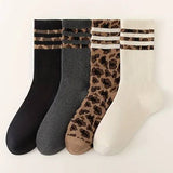 Feline Fine Crew Socks in Cream