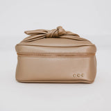 Emery Bow Makeup Bag in Gold